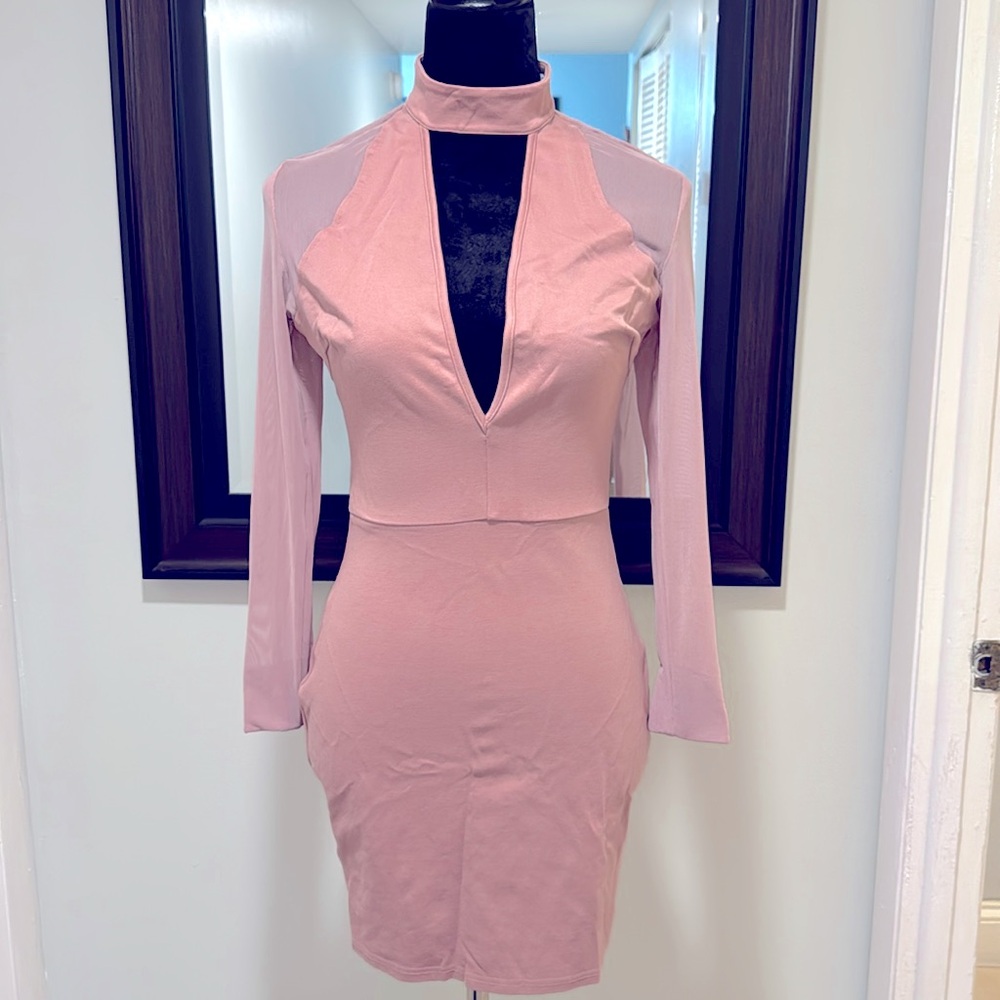 TIGER MIST HIGH NECK PINK DRESS SIZE MEDIUM